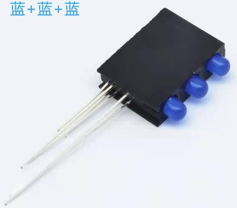 LED Light Holder with Blue 3MM Three Hole (Left + Right -) Light