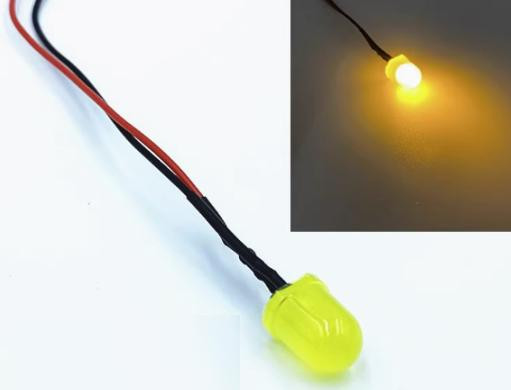 22-28V 8MM Yellow LED Indicator Light with 20CM Cable