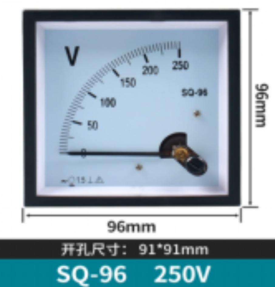 SQ-96 AC Pointer Voltmeter 250V Size:96*96mm