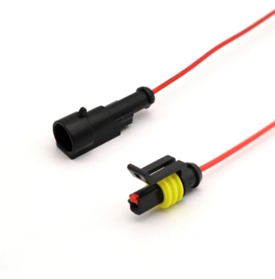 Wire Connector Plug for Waterproof Electrical 10cm Red Cable  1P Connector Kit with Car Waterproof