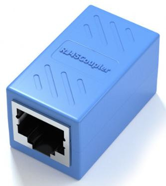 Синий адаптер RJ45 Female-Female (CAT6, сетевой Ethernet LAN)