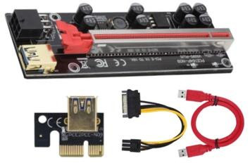 Плата-удлинитель PCI-E 009S PLUS (красный, USB 3.0, PCI-E x1 - x16, 1 разъем)
