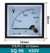 SQ-96 AC Pointer Voltmeter 450V Size:96*96mm