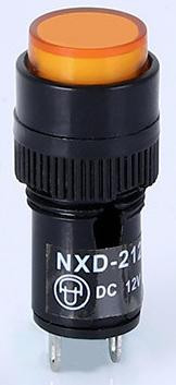 Компактный светодиодный индикатор NXD-212 (AC/DC12В, малый корпус, LED, желтый)