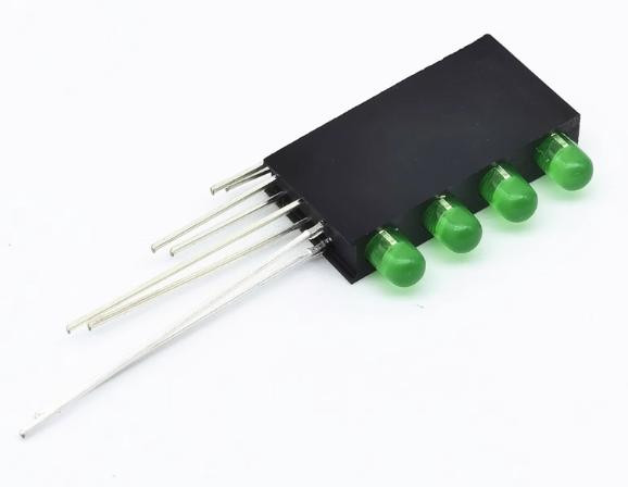 LED Light Holder with Green 3MM Four Hole (Left + Right -) Light