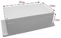 Корпус монтажный F1-2 (ABS пластик, 200x120x75мм, IP65, с крепежными отверстиями)