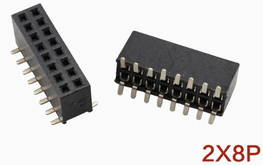 1.27MM Female Gold Double Row SMT Pin Header 2*8P Connector