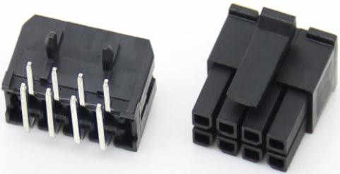 Double Row 3.0MM-PCB Pitch Connector, 5557 Small Pin Connector Curved Needle 2*4P