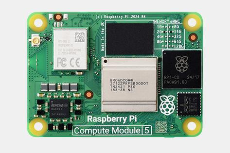 Одноплатный компьютер Raspberry Pi compute module 5 (Wi-Fi, 8 ГБ ОЗУ, 64 ГБ eMMC)