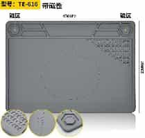 Repair Workbench High Silicone Heat Insulation Temperature Resistant Gray TE-616 Mobile Pad with Magnetic Phone Electronics 40*29CM