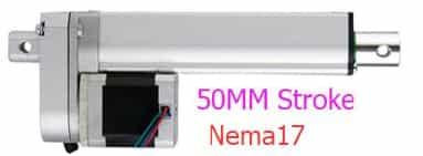 Шаговый актуатор (ход 50мм, скорость 20мм/с, усилие 450Н, 6-24В) Nema17