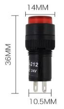 Компактный светодиодный индикатор NXD-212 (AC/DC24В, малый корпус, LED, красный)