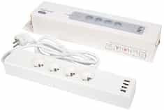 Умный удлинитель Tuya WiFi (4 USB+4 розетки, French вилка, 10А, 1.8м)