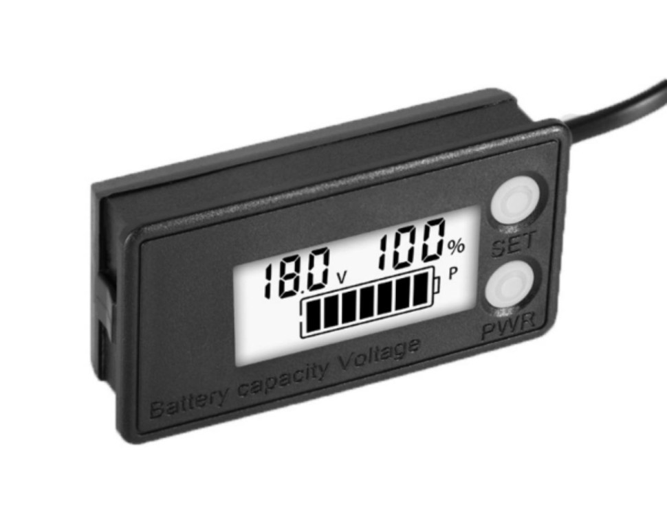 DC8V-100V Lead Acid Gauge 6138A White Waterproof Battery Capacity Indicator Voltmeter Voltage Lithium LiFePO4