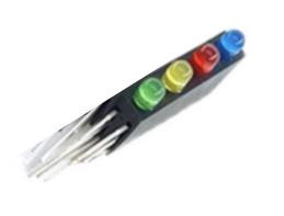 (Blue+Red+Yellow+Green 3MM Four Hole Lamp Holder with Light Left + Right -)