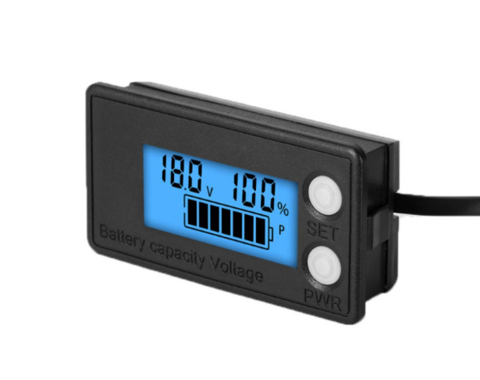 DC8V-100V Lead Acid Waterproof Battery Gauge 6138A Blue Capacity Indicator Voltmeter Voltage Lithium LiFePO4
