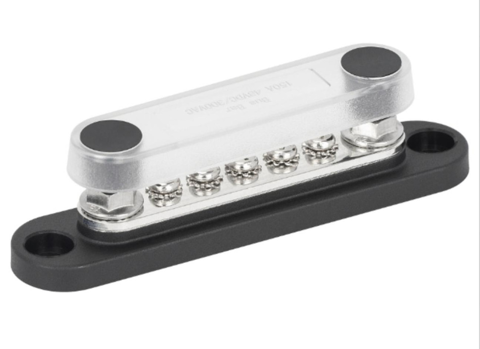 150A Power Distribution Block with Cover Black Bus Bar BB100-T2M6
