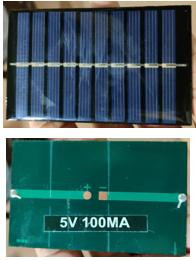 Солнечная панель 5V 100MA (поликристаллическая, 5В, 100мА, 90x55мм, МОК300шт)