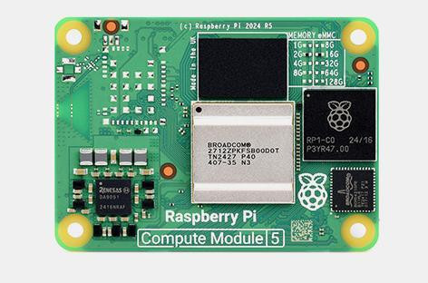 Одноплатный компьютер Raspberry Pi compute module 5 (без Wi-Fi, 4 ГБ ОЗУ, 32 ГБ eMMC)