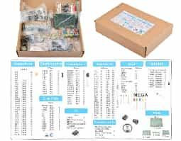 1000 resistors 180 transistors 120 electrolytic capacitors 100 diodes 200 LEDs 3mm 5mm 300 ceramic capacitors 3 DC sockets DC-022 3 DC-005 2 LM358