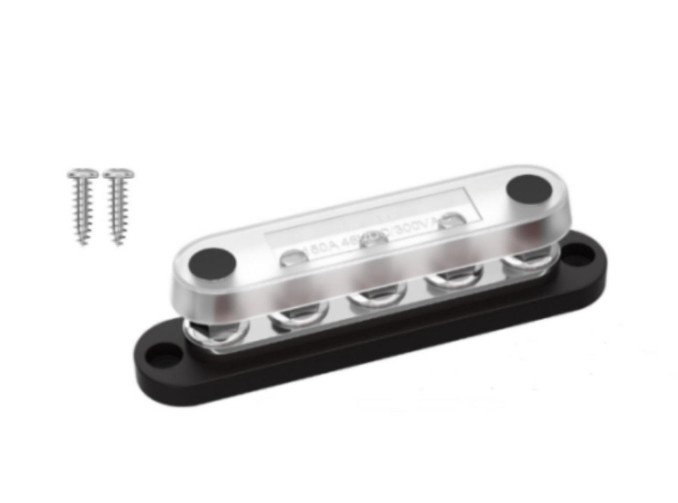 150A Power Distribution Block with Cover Black Bus Bar BB100-T5M6