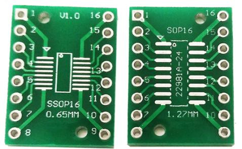 Плата-переходник SOP16-DIP16 0.65мм 1.27мм