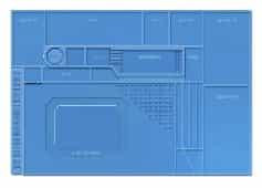 Repair Workbench High Silicone Heat Insulation Temperature Resistant Blue TE-702 Mobile Pad with Magnetic Phone Electronics