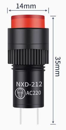 Компактный светодиодный индикатор NXD-212 (AC220В, малый корпус, LED, красный)