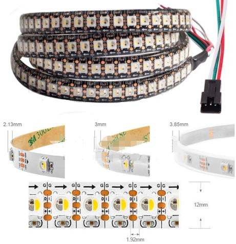 Адресная светодиодная лента SK6812 RGBWW 5050 (белая, 5В, 144 LED/м, 1м, IP67, водонепроницаемая)