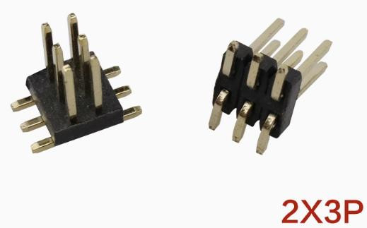 Header 2*3P Connector 1.27MM Male Gold Pin Double Row SMT