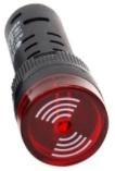 Сигнальный светильник со встроенным зуммером AD16-16SM (AC220В, 16мм, LED, красный)