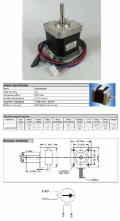 Шаговый двигатель NEMA17 42BYGHW811 (48 мм, 2.5A, 72см)