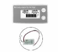 Screen+Temperature+al Electricity Meter White LCD Digital Voltmeter Indicator DC 8V-100V Battery Capacity arm