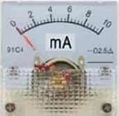 91C4-mA Pointer DC Ammeter 10mA Size 45x45mm