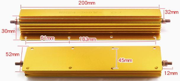 Power Gold Aluminum RX24-300W 5% High (0.1R-10K,Noted Case Resistor Resistance)