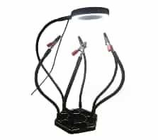 (Metal 6 Holes 6 Arms + LED PCB Welding Flexible Black Multifunctional Magnifier) Arms