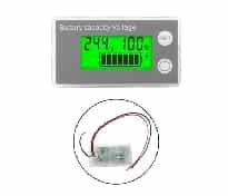 Screen+Temperature+al Electricity Meter Green LCD Digital Voltmeter Indicator DC 8V-100V Battery Capacity arm