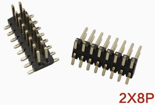 Header 2*8P Connector 1.27MM Male Gold Pin Double Row SMT