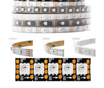 Адресная светодиодная лента WS2813B RGB5050 (черная, 5В, 144 LED/м, 1м, IP30)
