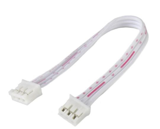 Двусторонний коннектор PH2.0 3P Female (прямой, красный и белый провод, 1007 26AWG, 15 см)