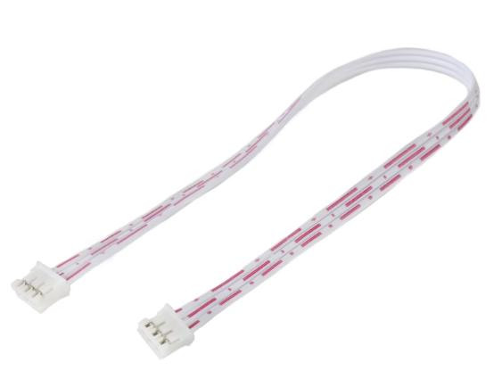 Двусторонний коннектор PH2.0 3P Female (прямой, красный и белый провод, 1007 26AWG, 20 см)