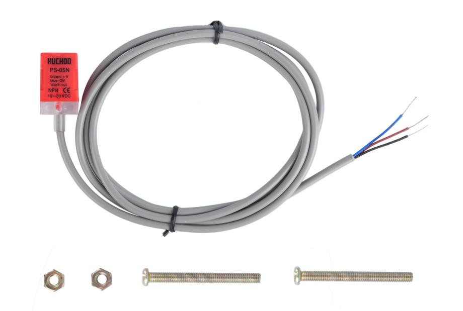 Индуктивный датчик PS-05N NPN (красный, DC 10-30В, NO, 3-проводной)
