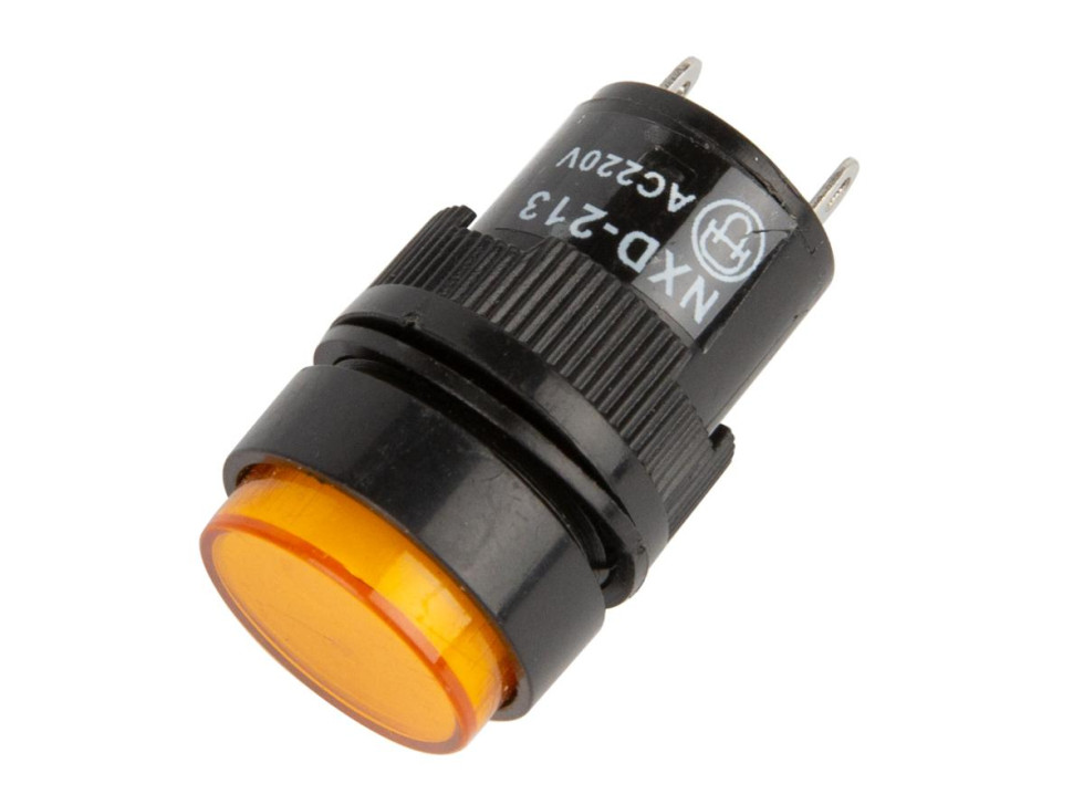 Компактный светодиодный индикатор NXD-213 (AC220В, малый корпус, LED, желтый)