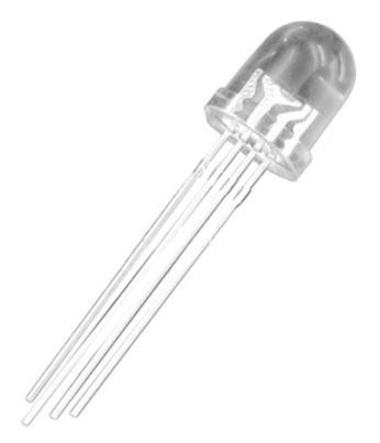 Светодиод 8MM RGB 4PIN CC с ножкой 28мм (3В, 20мА)