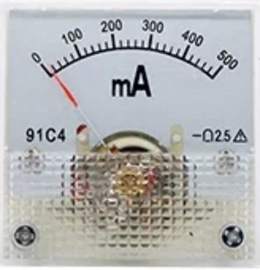 91C4-mA Pointer DC Ammeter 500mA Size 45x45mm