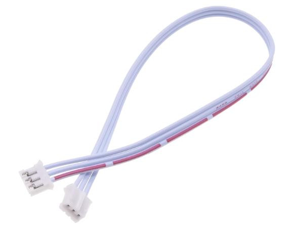 Двусторонний коннектор PH2.0 3P Female (прямой, красный и белый провод, 1007 26AWG, 50 см)