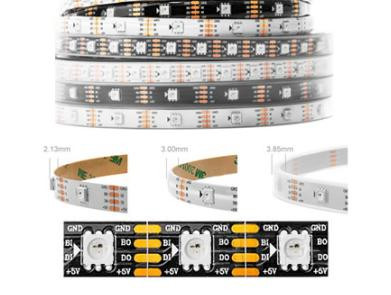 Адресная светодиодная лента WS2813B RGB5050 (черная, 5В, 60 LED/м, 5м, IP67, водонепроницаемая)