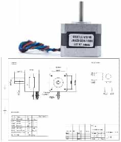 Шаговый двигатель NEMA 17 JK42HS34 (1.3A, 1.8°, кабель 30см)