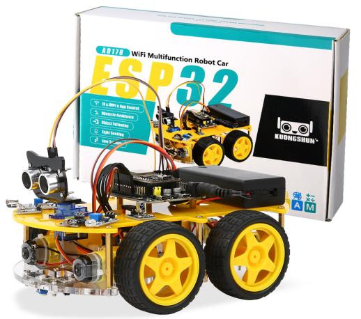 KUONGSHUN ESP32 WiFi Многофункциональный автомобильный комплект с полным приводом и управлением через приложение Wi-Fi (без аккумулятора)