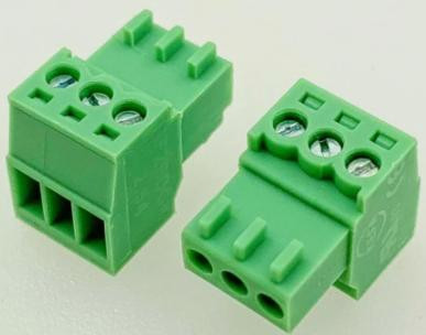 Зеленые клеммные колодки KF2EDGK-3P (гнездовые, 2.54 мм, 3P, PCB)